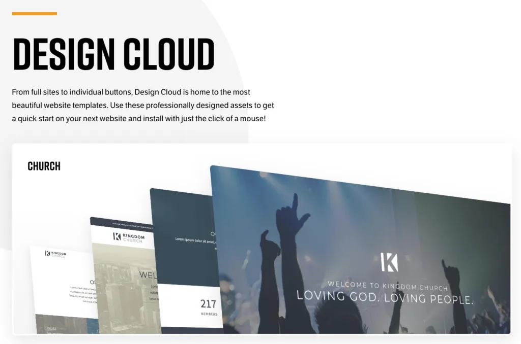 Design Cloud is X Theme built in library of professional design assets