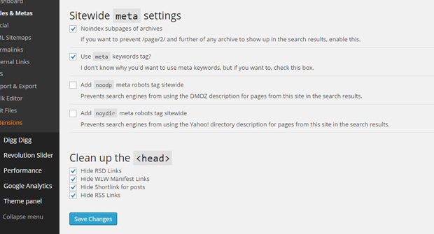 Titles and Meta Settings