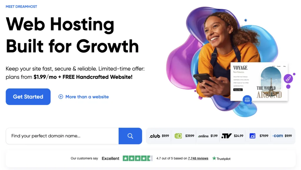Dreamhost coupons and promo codes homepage image