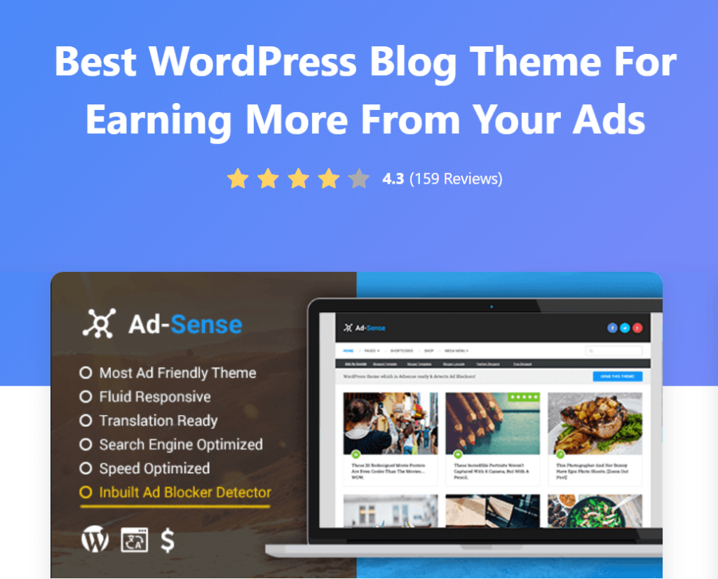 Ad-Sense Optimized WordPress Theme