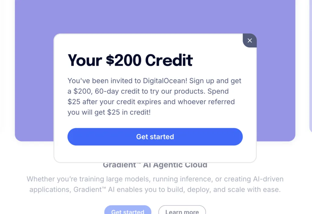 get $200 free hosting credit image