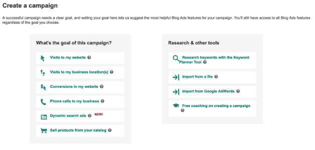Creating Your First Bing Ads Campaign