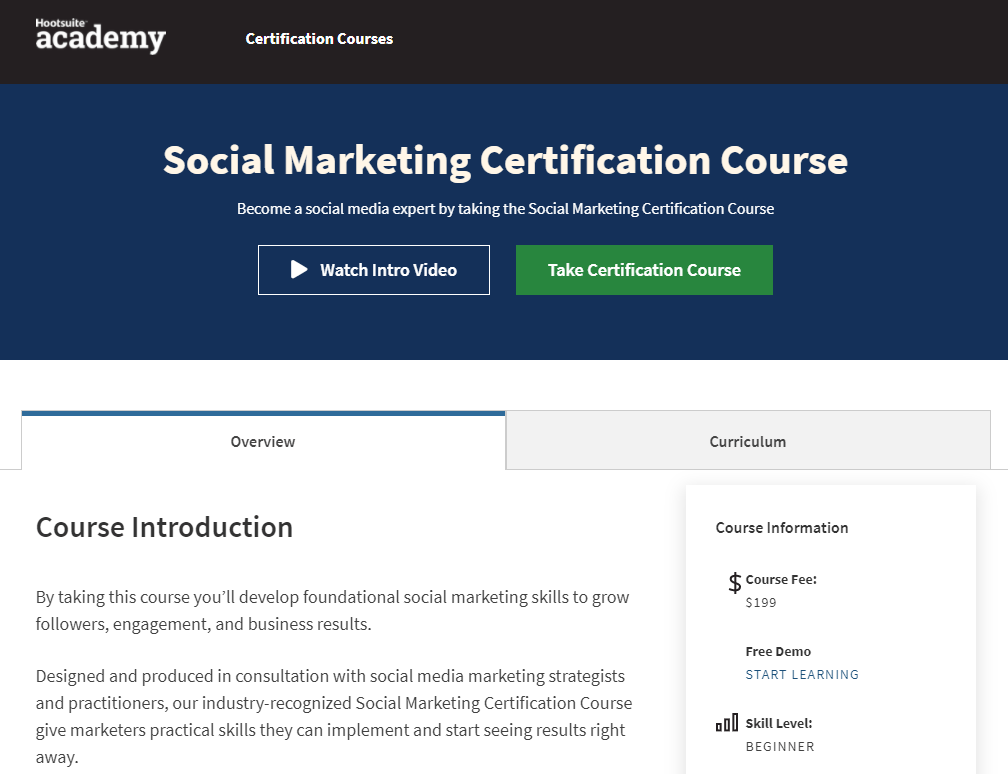 Social Marketing Certification Course