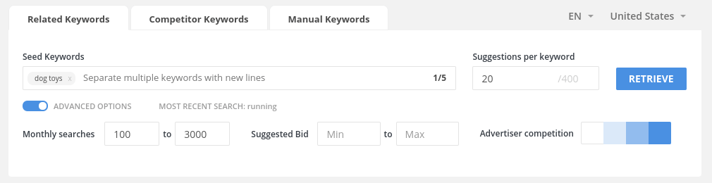 keyword search filters