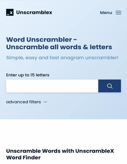 the UnscrambleX Words with Friends page 2