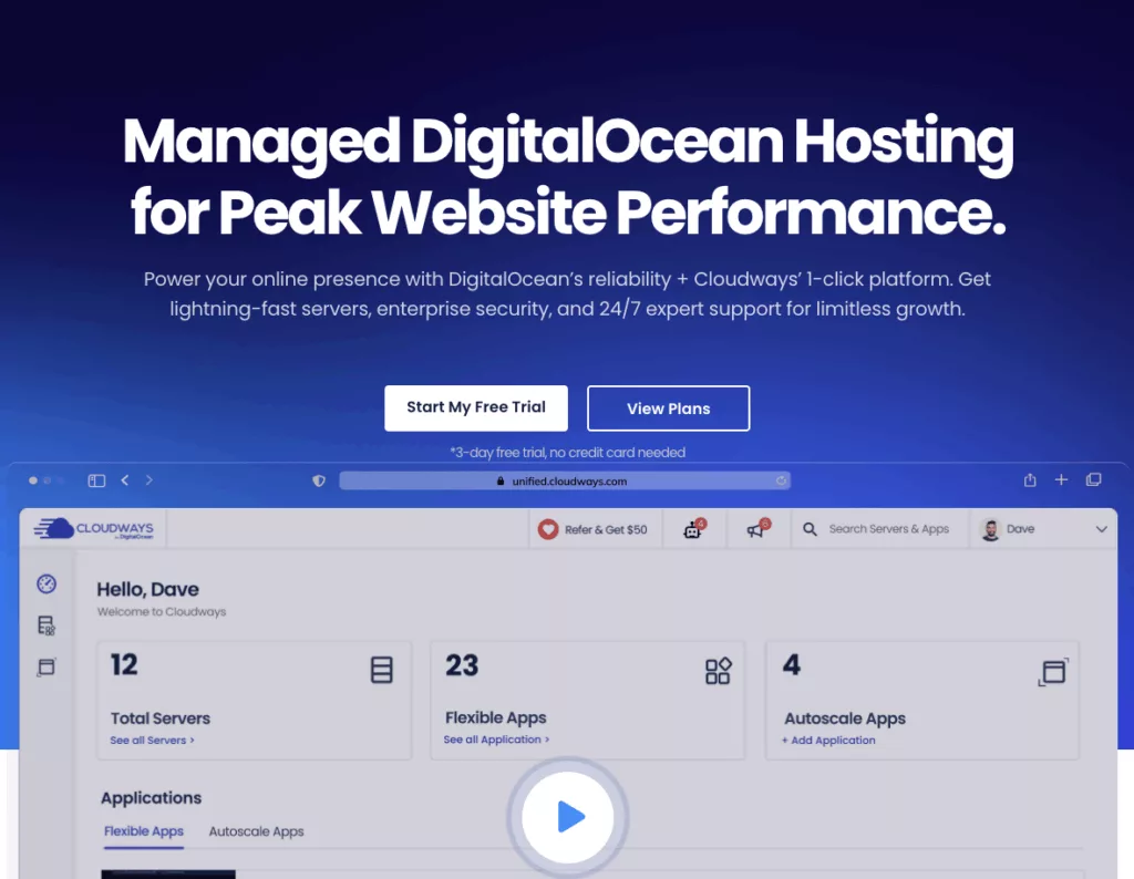 Cloudways turns DigitalOcean hosting plans into an easy, production ready experience with support and tooling baked in