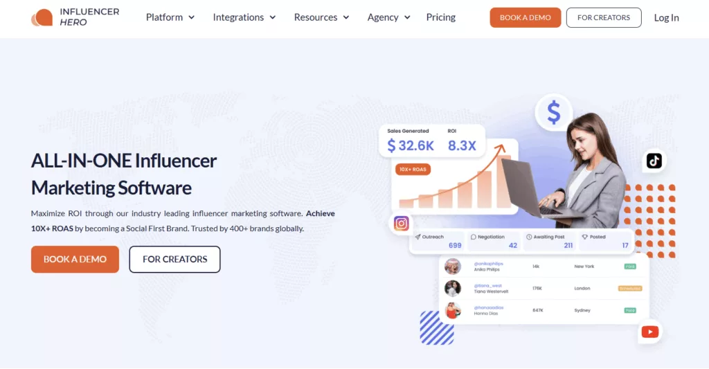 Influencer Hero is an all in one platform