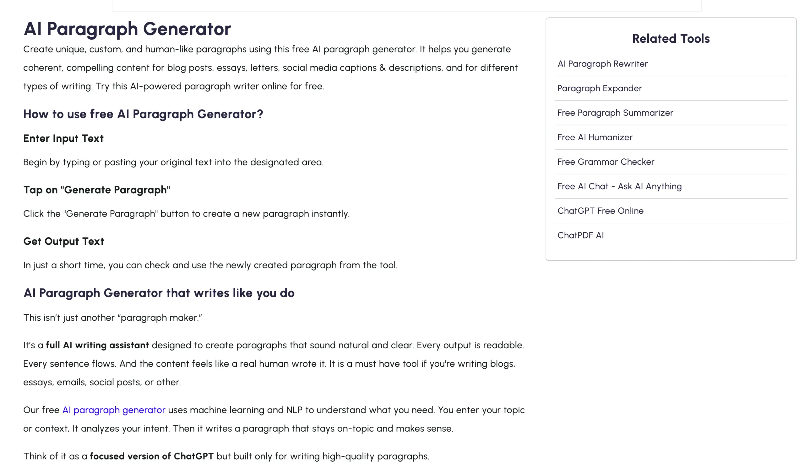 Paragraph-generator.com: A Good ChatGPT Alternative for Marketers